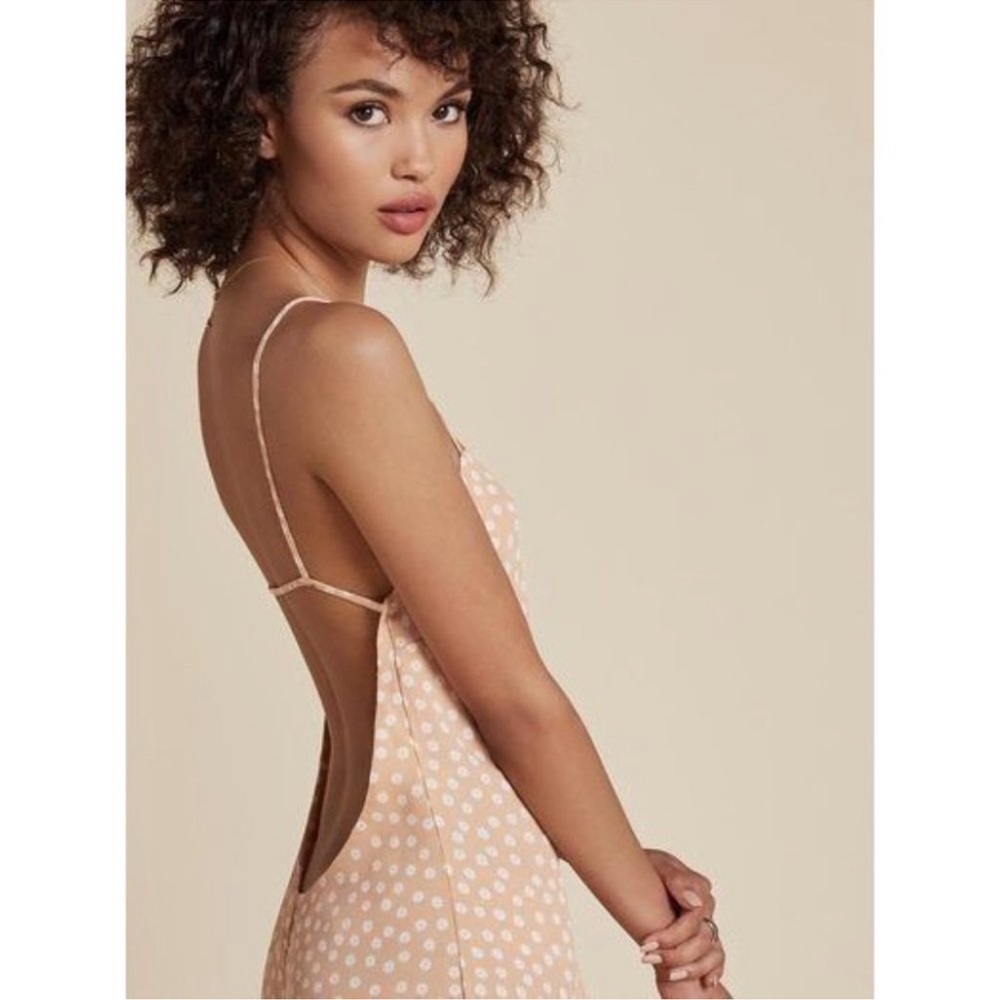 Reformation Cece Dandelion Low Back Backless Mini Dress Peach Orange
